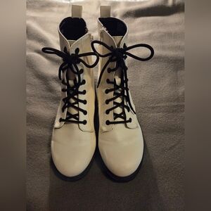 Time and Tru White Lace Up Boots